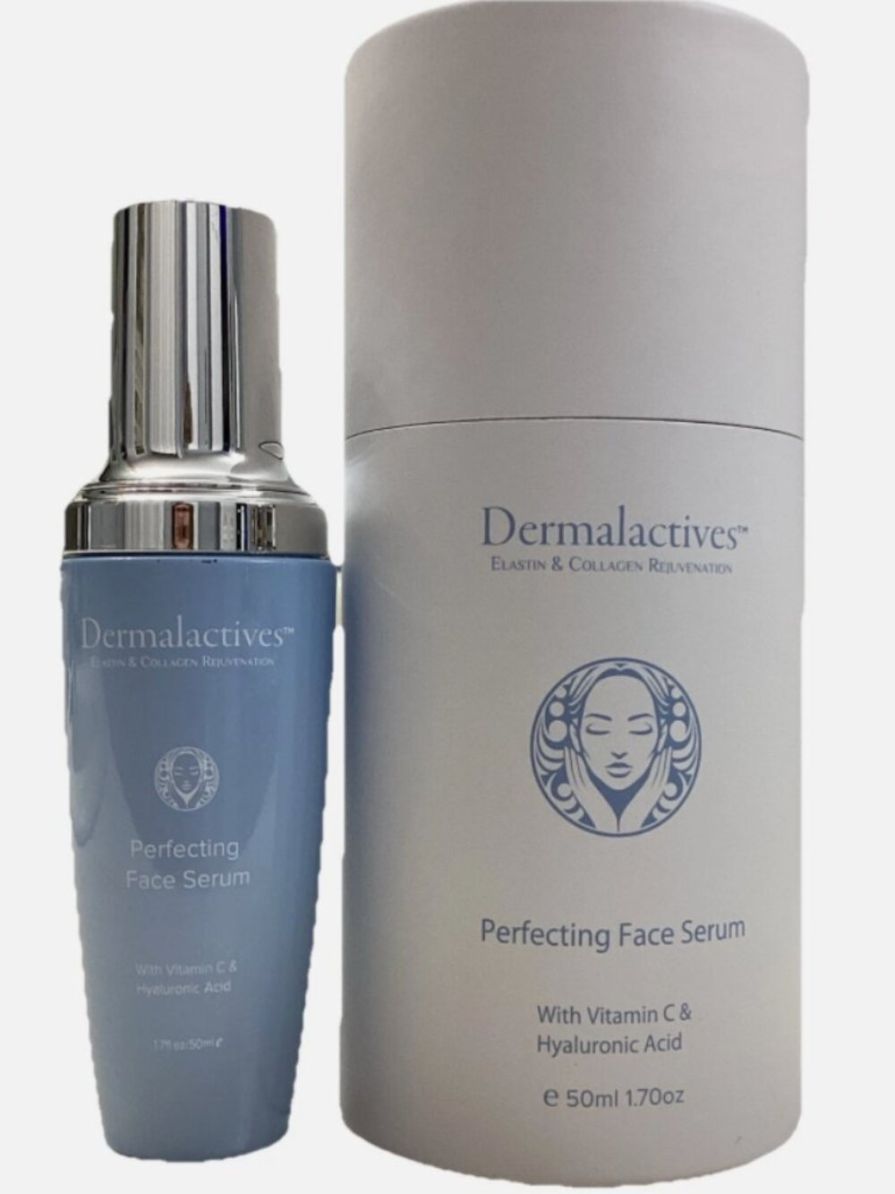 DERMALACTIVES PERFECTING FACE SERUM-VITAMIN C & HYALURONIC ACID-1.7 oz/50 ml-NEW